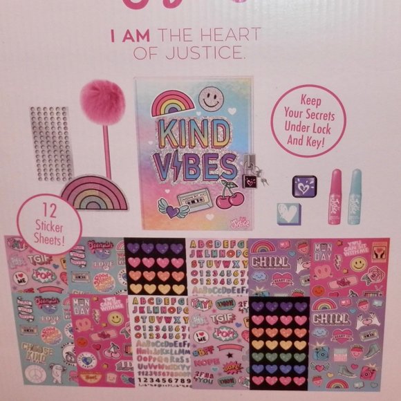 Justice Toys Justice Journal Gift Set Stickers Diary With Lock